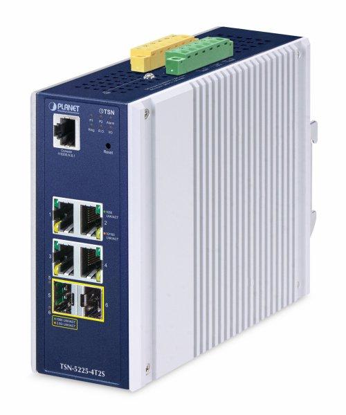 Planet IP30 DIN-rail Industrial L2+ 4-Port 10/100/1000T + 2-Port 1G/2.5G SFP Managed TSN Switch