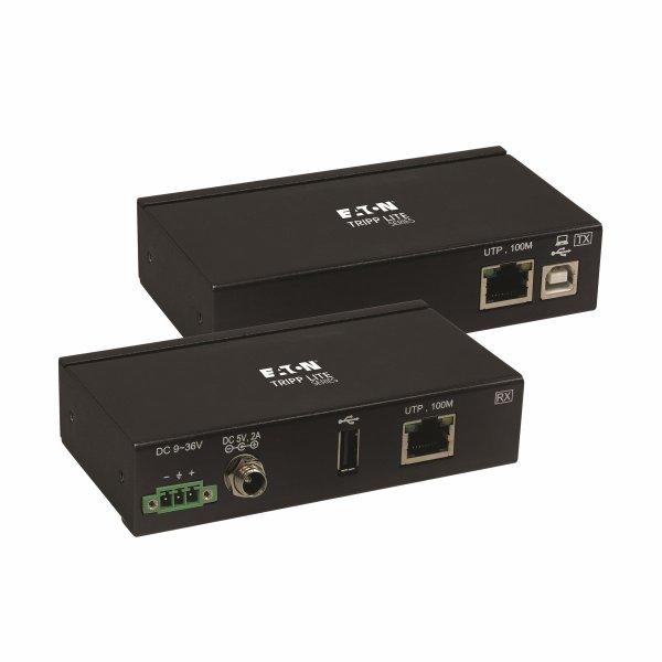 Eaton Tripp Lite Series USB over Cat6 Extender 1-Port Industrial, ESD Protection, PoC - USB 2.0, Mountable, 330 ft., TAA - USB laajennin - USB, USB 2.0 - kautta CAT 6 - jopa 100 m - TAA-yhteensopiva