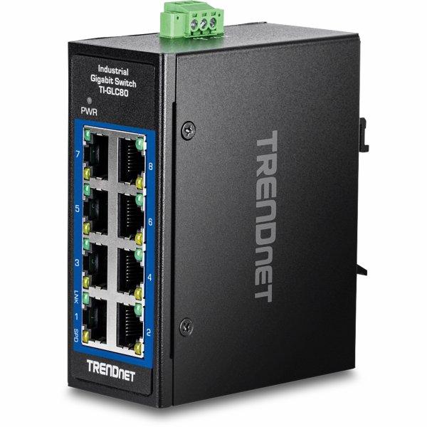TRENDnet TI-GLC80 8-Port Gigabit Industrial DIN-Rail Mini
