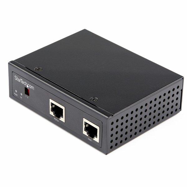 StarTech.com Industrial Gigabit PoE Splitter, 90W High Speed Power over Ethernet PoE+++ Splitter, 12-48V DC Splitter 802.3bt, LAN/RJ45 Ultra PoE to DC Adapter, -40C to +75C, High Power - Gigabit PoE Splitter (POESLT1G48V) 90Watt