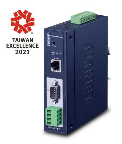 Planet IMG-2100T - IP30 Industrial 1-Port RS232/RS422/RS485 Modbus Gateway IMG-2100T, SNMP,SNMPv2, 10,100 Mbit/s, IEEE 802.3,IEEE 802.3u,