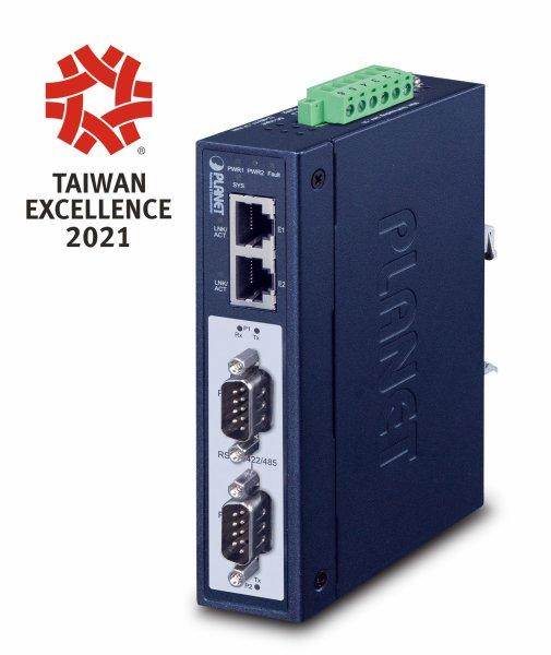 Planet IP30 Industrial 2-Port RS232/RS422/RS485 Modbus Gateway IMG-2200T, SNMP,SNMPv2, 10,100 Mbit/s, IEEE 802.3,IEEE 802.3u,