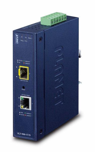 Planet Industrial 1-Port 10/100/1000T + 1-Port 100/1000/2500X SFP Managed Media Converter