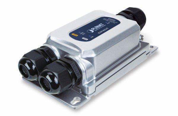 Planet Industrial 1000BASE-X SFP to 10/100/1000T 802.3at PoE+ Media Converter, 3 x waterproof cable glands included Industrial 1000BASE-X SFP