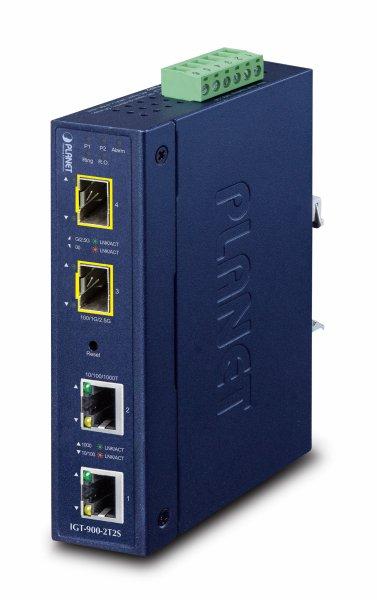 Planet Industrial 2-Port 10/100/1000T + 2-Port 100/1000/2500X SFP Managed Media Converter