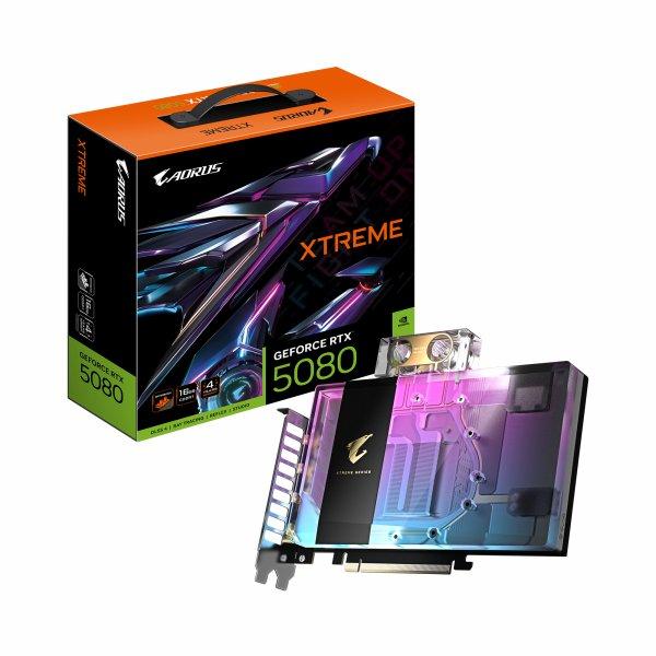 Gigabyte Aorus GeForce RTX 5080 Xtreme Waterforce WB 16G, 16384 MB GDDR7