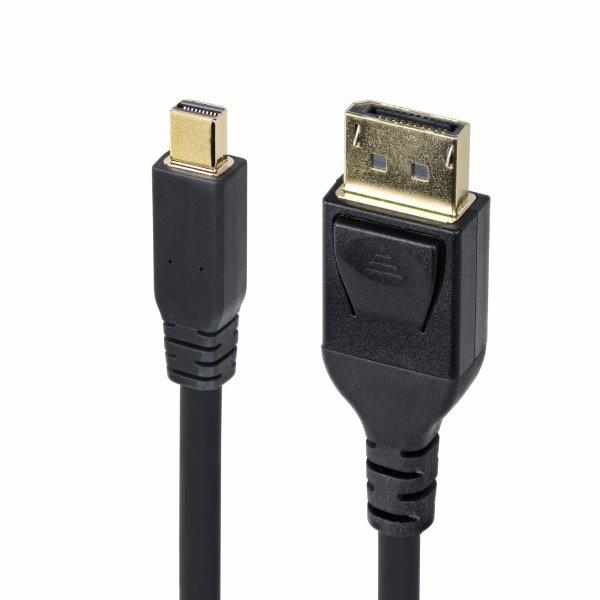 StarTech Mini DP to DisplayPort 1.4 Cable 8K 60Hz HBR3 4K - DisplayPort -kaapeli - Mini DisplayPort (uros) to DisplayPort (uros) salvattu - Displayport 1.4/Thunderbolt 2 - 3.1 m - tuki 8K 60 Hz (7680 x 4320), tuki 4K 120 Hz (3840 x 2160) - musta