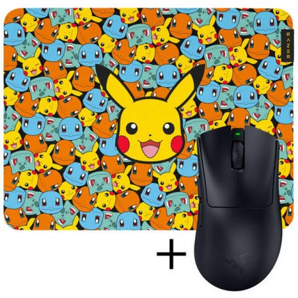 Razer DeathAdder V4 Pro -pelihiiri + Razer Gigantus V2 Pokémon -hiirimatto -paketti