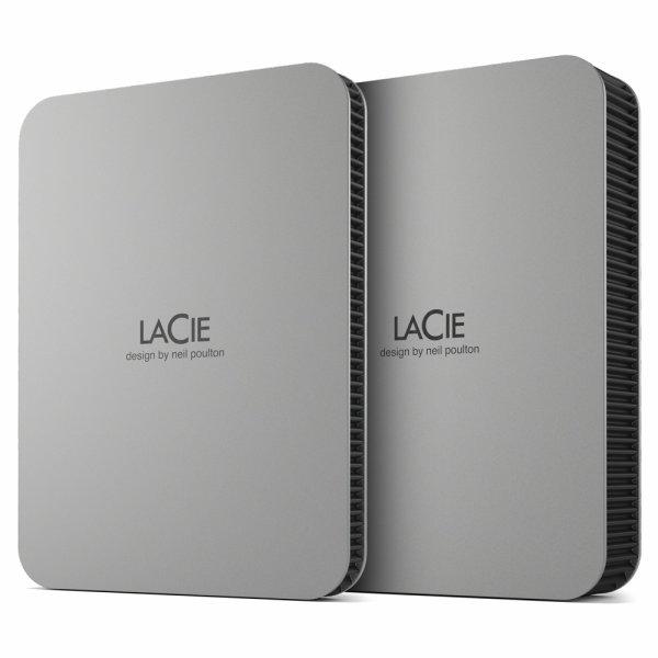 LACIE Mobile Drive HDD USB-C 1TB 2.5inch Moon Silver with USB-C cable