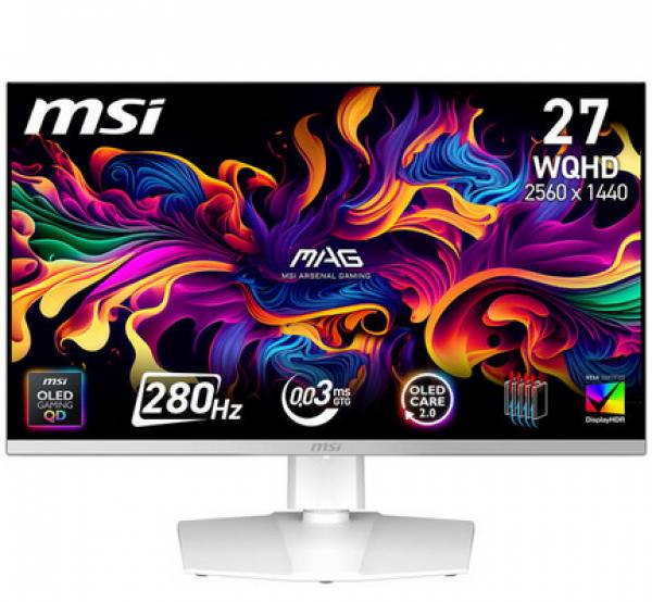 MSI MAG 272QPWDE QD-OLED X28, 27 tuuman QHD-pelinäyttö, 280 Hz, QD-OLED-paneeli, G-SYNC-yhteensopiva