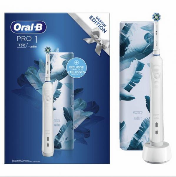 Oral-B pro1 750-sähköhammasharja Aikuisille Pyörivä/värähtelevä hammasharja Valkoinen