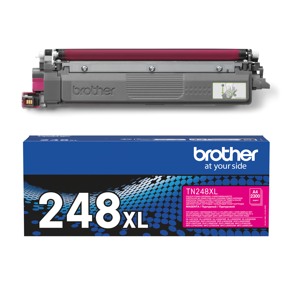 Brotherin alkuperäinen TN248XLM-suurvärikasetti - magenta - riittoisuus jopa 2 300 sivua.