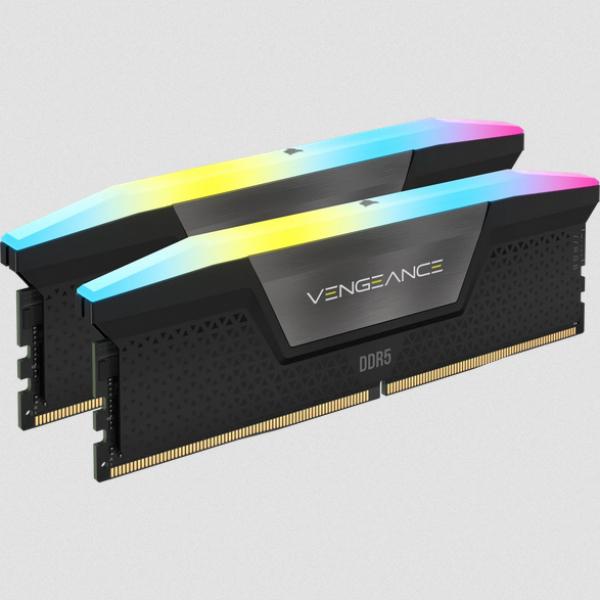 CORSAIR VENGEANCE RGB DDR5 64GB (2 x 32GB) DDR5 6000 CL40-50-50-96 1.35V Intel XMP - BLACK