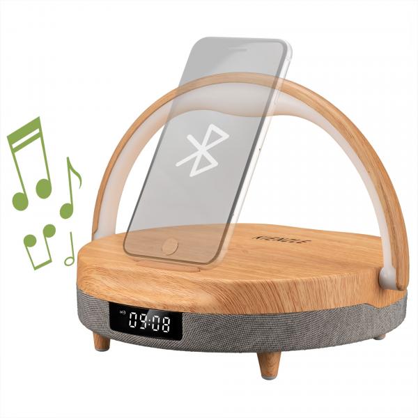 KIENZLE LED-herätyskello Bluetooth-kaiuttimella ja langattomalla laturilla