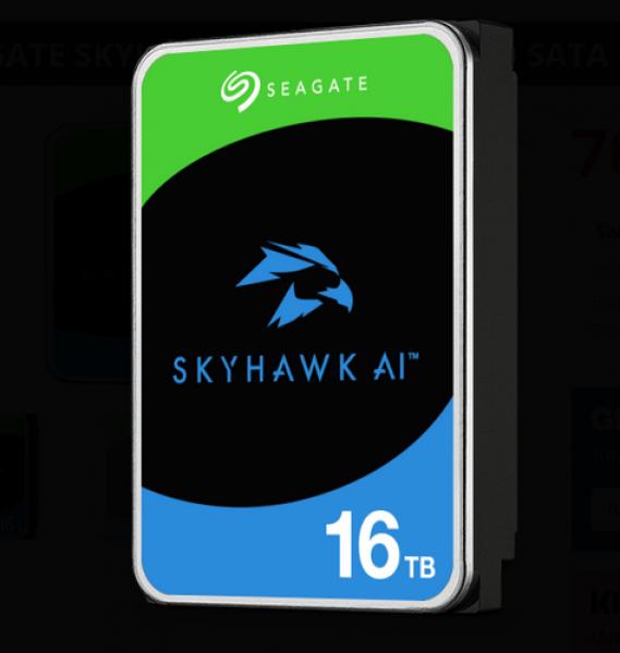 Seagate SkyHawk AI ST16000VE005 - Kiintolevyasema - 16 Tt - sisäinen - 3.5 - SATA 6Gb/s - puskuri 512 Mt - sekä 3 vuoden Seagate Rescue Data Recovery