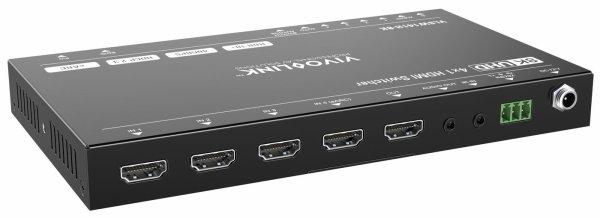 Vivolink HDMI switcher 4x1 8K60Hz with RS232 control, eARC and analogue audio de-embedder function