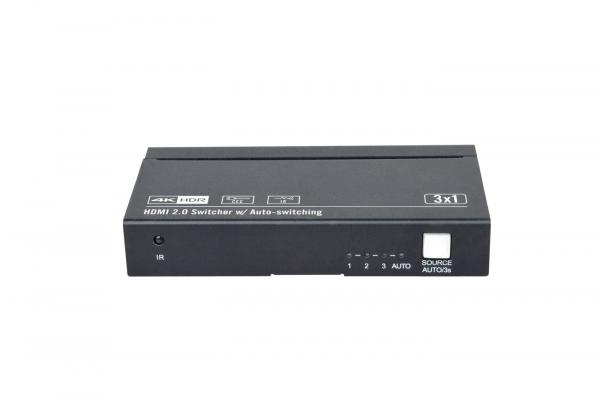 Vivolink HDMI switcher 3x1 8K60Hz with CEC and IR