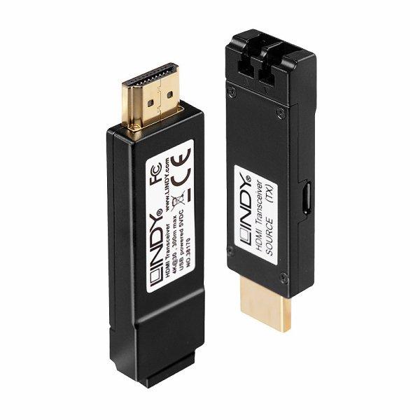 Lindy AV extender AV transmitter receiver Black 38170, 3840 x 2160 pixels, AV transmitter receiver, 300 m, Black