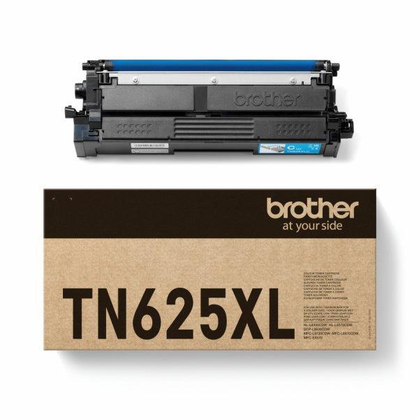Brother TN625XLC - Suuri kapasiteetti - sinivihreä - alkuperäinen - laatikko - väriainekasetti malleihin Brother DCP-L8630CDW, HL-L8430CDW, HL-L8570CDW, MFC-L8730CDW, Workhorse MFC-L8970CDW