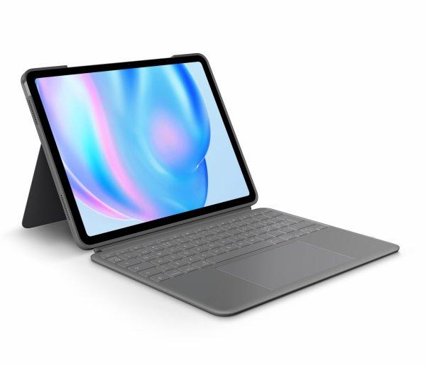 Logitech Combo Touch - Näppäimistö- ja kalvokotelo - sekä kosketuslevy - taustavalaistu - Apple Smart connector - QWERTY - pohjoismainen (tanska/suomi/norja/ruotsi) - oxfordinharmaa malleihin Apple 13-inch iPad Air (M2, M3)