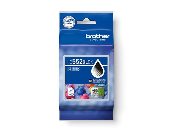 Brother LC552XLBK Sort Sort 3000 sider 3000 musta