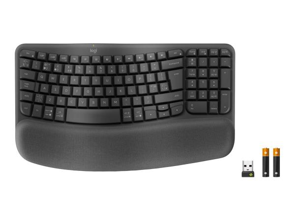 Logitech Ergo Series Wave Keys for Business - Graphite - ND - Ergonominen näppäimistö - Pohjoismainen - Musta