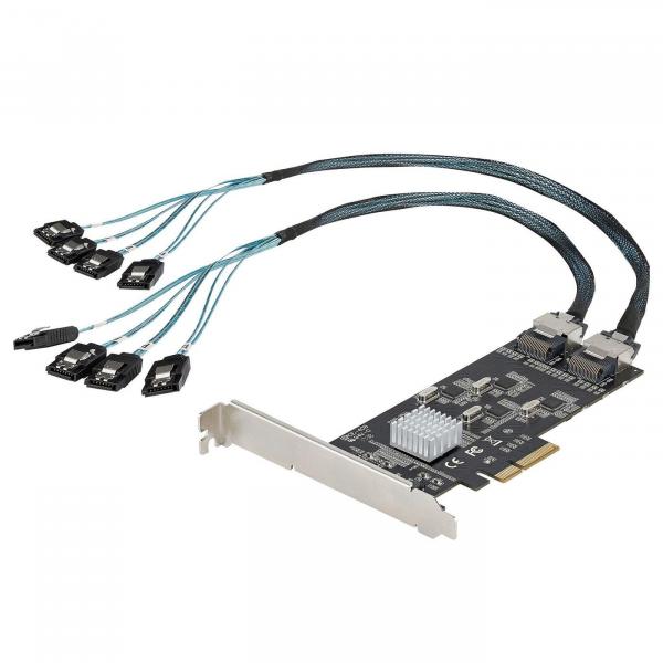Startech 8 Port SATA PCIe Card, PCI Express 6Gbps SATA Expansion Card with 4 Host Controllers, SATA PCIe Controller Card, PCI-e x4 Gen 2 to SATA III Adapter Card, Drive Cables Incl. - Windows/macOS/Linux (8P6G-PCIE-SATA-CARD) - Tallennuslaitteen ohja