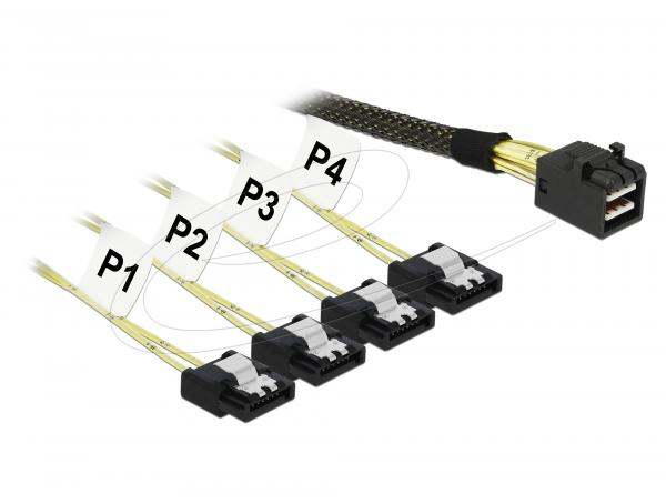Delock Cable Mini SAS HD SFF-8643 to 4 x SATA 7-Pin 1m