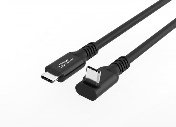MicroConnect USB-C 3.2 Gen 2x2 Premium Angled Cable, 100W, 20Gbps, 1,5m