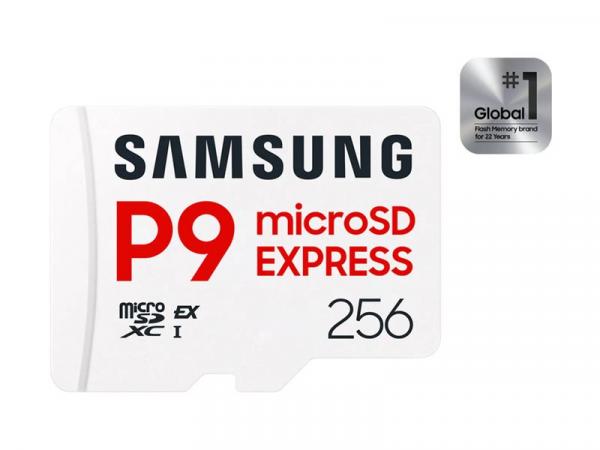 Samsung P9 Express MB-MK256T - Flash-muistikortti - 256 Gt - A1 / Video Class V30 / UHS-I U3 - microSDXC Express - valkoinen