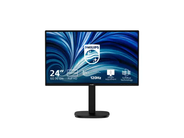 Philips 24B2N3200A - 3000 Series - LED-näyttö - 24 (23.8 katseltava) - 1920 x 1080 Full HD 120 Hz - IPS - 350 cd/m² - 15001 - 4 ms - HDMI, VGA, DisplayPort - kaiuttimet - musta