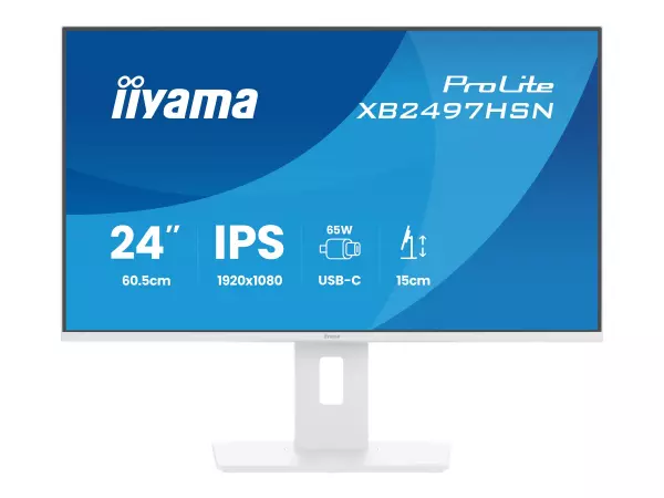 iiyama ProLite XB2497HSN-W1 24 IPS 1920 x 1080 (Full HD) HDMI DisplayPort USB-C 100Hz Dockingskærm