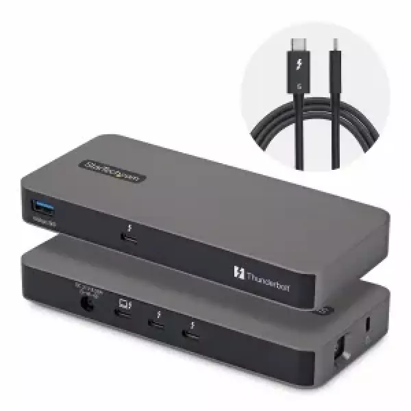 Startech - Telakointiasema - USB4 / Thunderbolt 4 / Thunderbolt 5 - 3 x Thunderbolt 5 - 140 watti(a) - Yhdistynyt kuningaskunta, Eurooppa