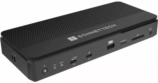 Sonnet Echo 13 Thunderbolt 5 SSD-telakka, langallinen, Thunderbolt 5, 140 W, 2500 Mbit/s, musta, MicroSD (TransFlash), MicroSDHC, MicroSDXC, SD, SDHC, SDXC