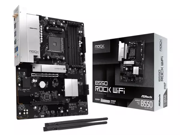 ASRock Mainboard B550 Rock WiFi - ATX - Socket AM4 - AMD B550